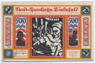 500 марок 1923. На шелке. Билефельд